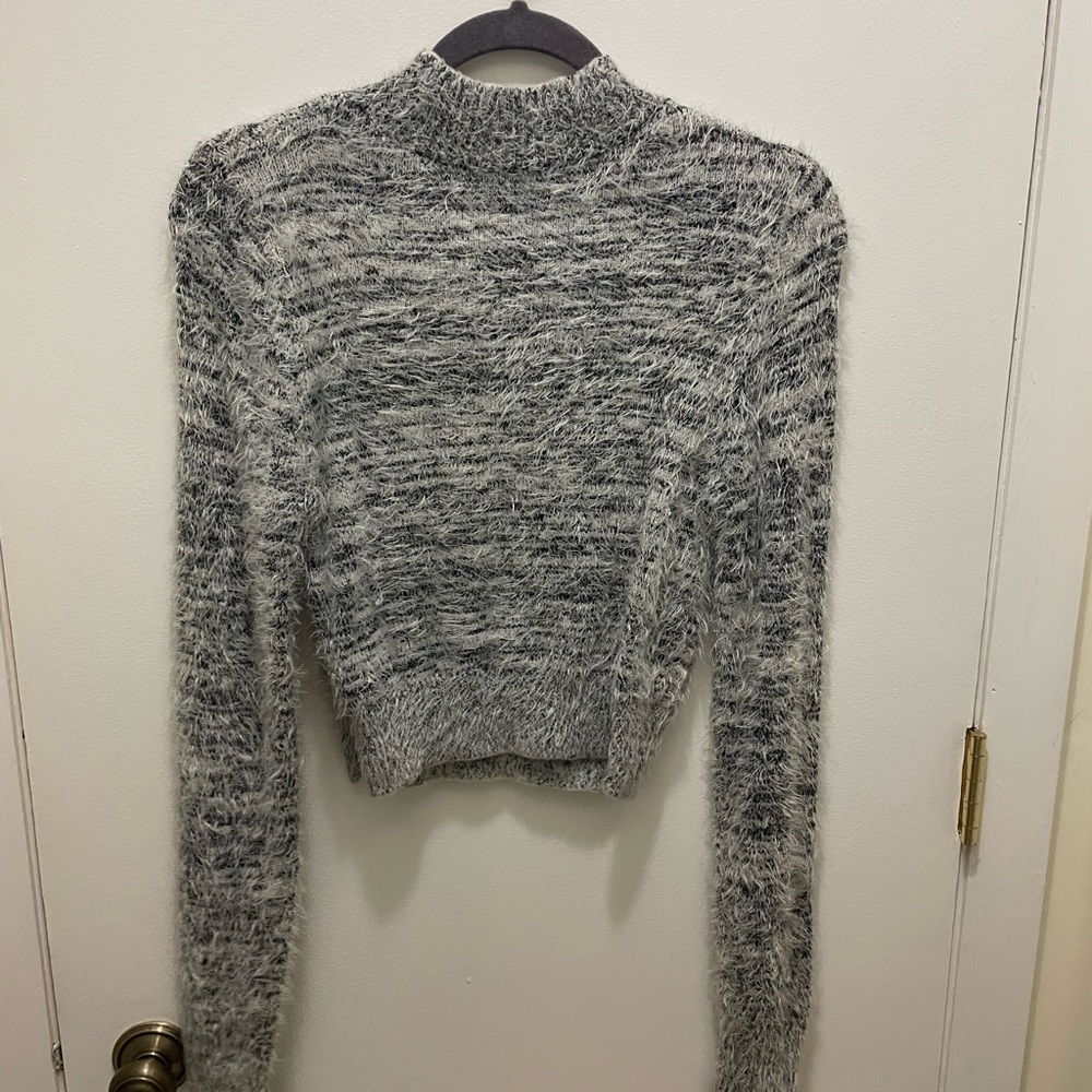 Express Black and White Textured Sweater
